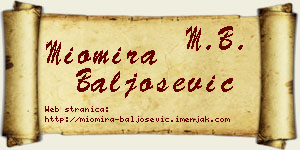 Miomira Baljošević vizit kartica